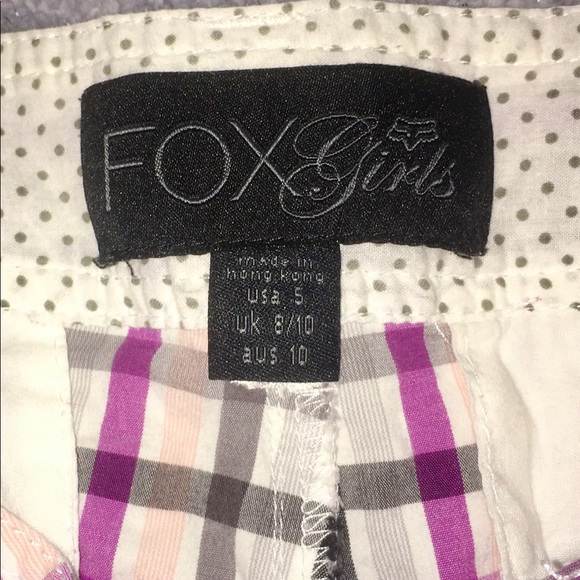 Fox girls purple plaid Bermuda shorts size 5 - Picture 3 of 3